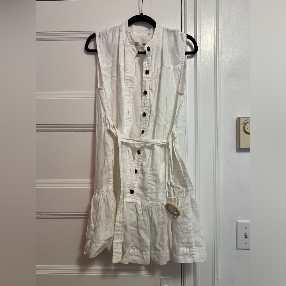 Banana Republic White Linen Belt Wrap Button-Down Dress - Size XS